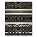 Black and Gold Corset Stripe Grid Rug