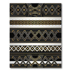 Black and Gold Corset Stripe Grid Rug