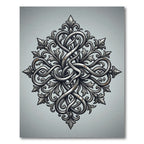 Silver Iron Filigree Interlocking Scrolls Rug