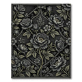 Dark Gray Floral Lace Vine Rug