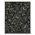 Dark Gray Floral Lace Vine Rug