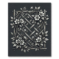 Monochromatic Floral Trellis Lattice Botanical Rug