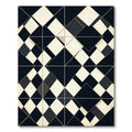 Monochromatic Geometric Diamond Collage Rug