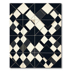 Monochromatic Geometric Diamond Collage Rug