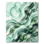 Emerald Green Fluid Brushstroke Rug