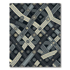 Dark Gray Interwoven Floral Medallion Rug