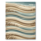 Sandy Beach Waves Abstract Line Rug