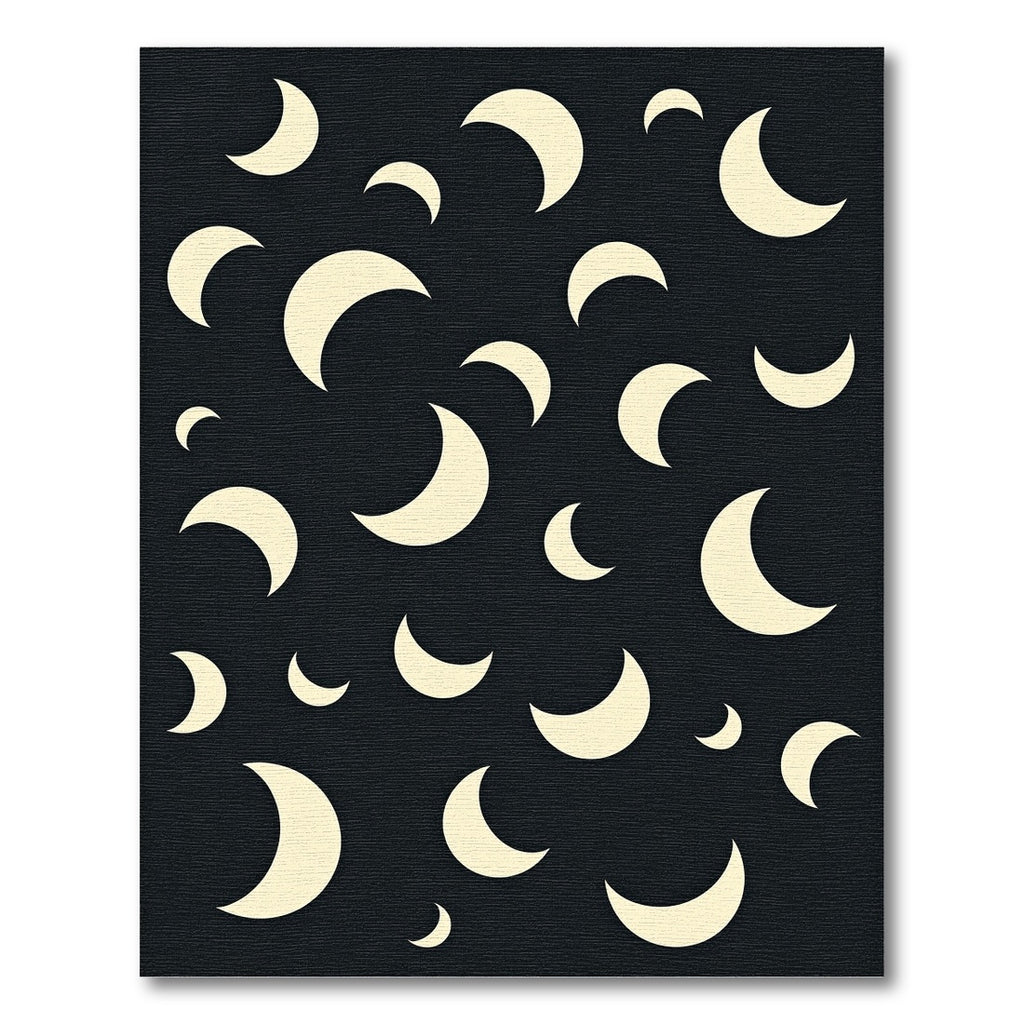 Cream Crescent Moon Scattered Field Rug