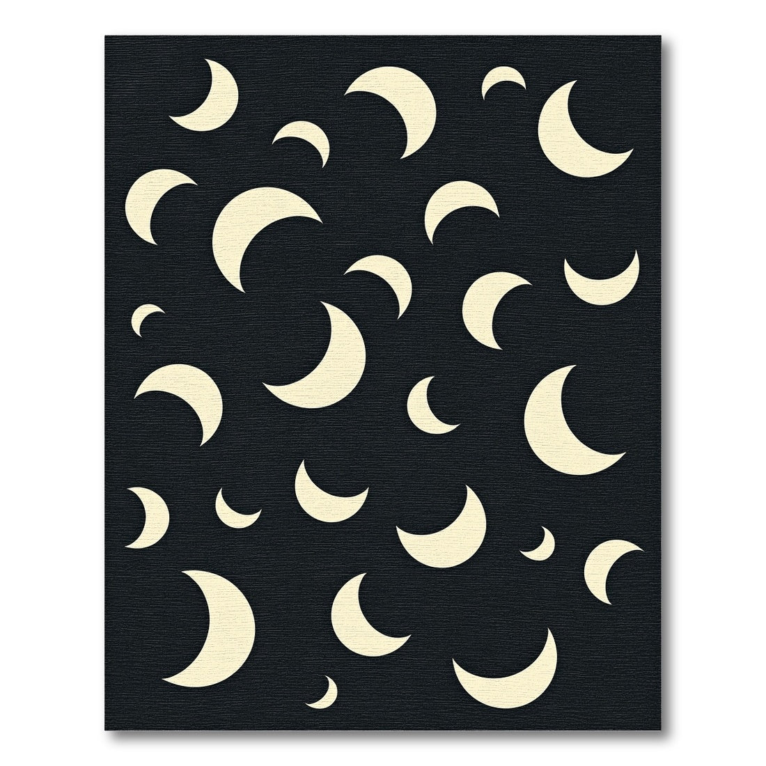 Cream Crescent Moon Scattered Field Rug