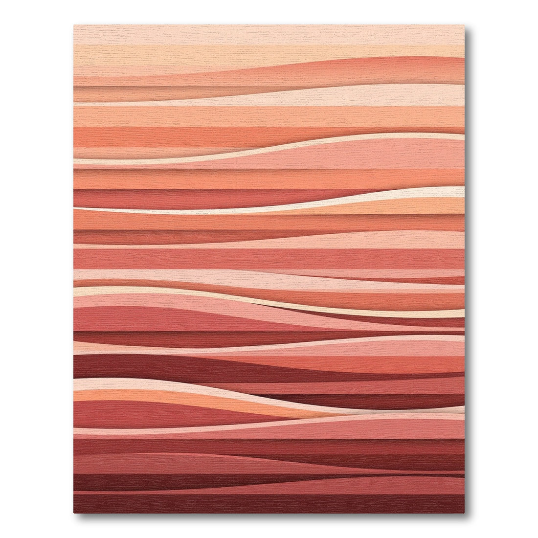 Coral Sunset Layered Wave Rug
