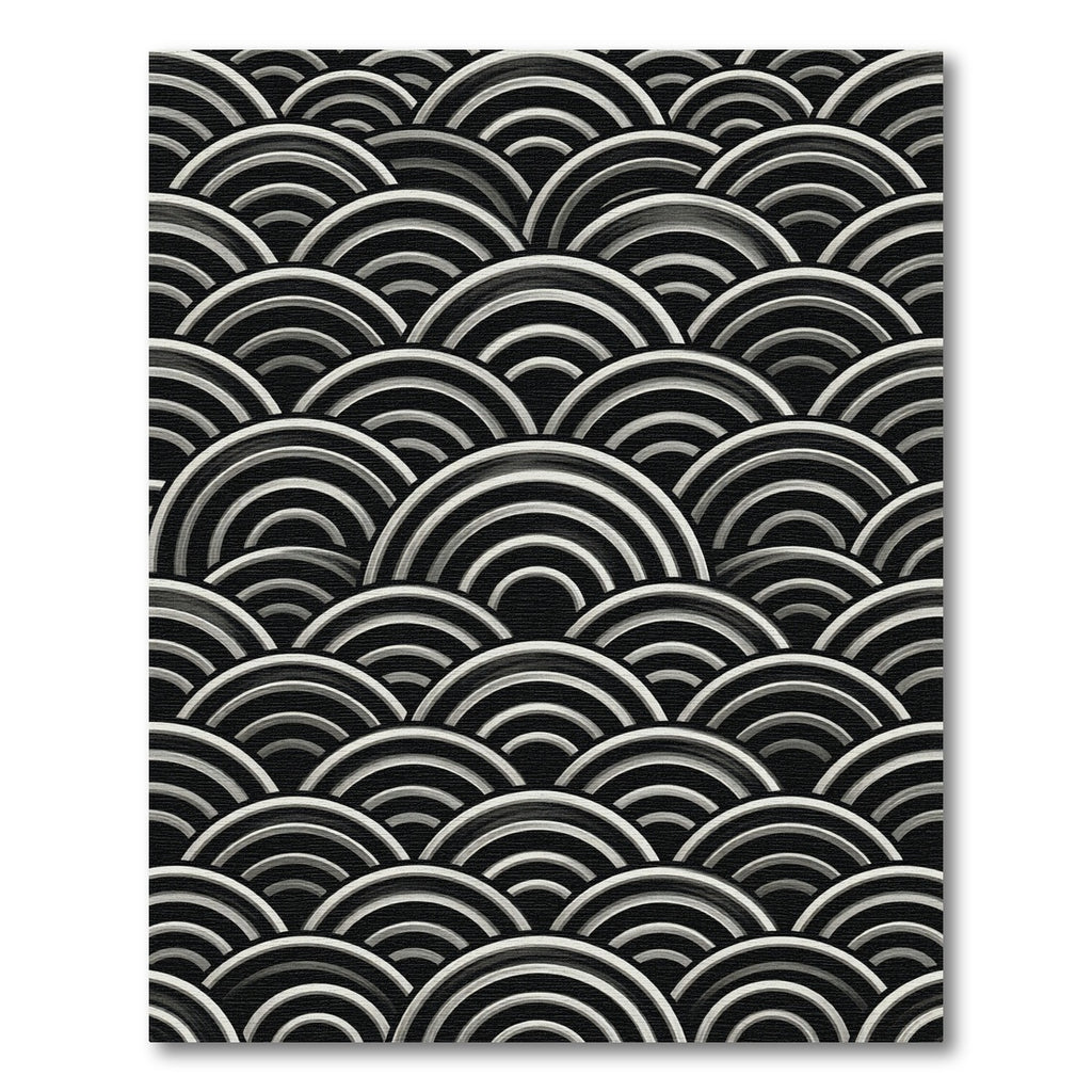 Monochrome Brushed Wave Serpentine Rug