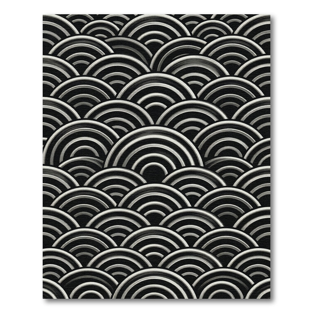 Monochrome Brushed Wave Serpentine Rug
