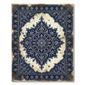 Deep Blue Vintage Floral Medallion Rug