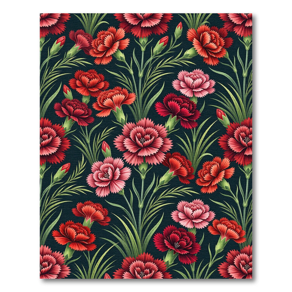 Crimson Pink Carnation Garden Rug