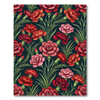 Crimson Pink Carnation Garden Rug