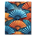 Vibrant Tropical Fan and Foliage Art Rug