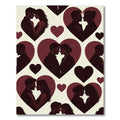Romantic Silhouette Hearts Burgundy Cream Rug