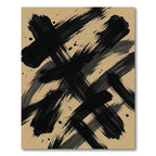 Modern Black Abstract Ink Brushstrokes Rug