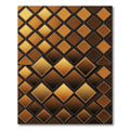 Luxe Golden Brown Geometric Diamond Grid Rug