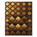 Luxe Golden Brown Geometric Diamond Grid Rug