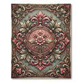Earthy Pink Floral Filigree Medallion Rug
