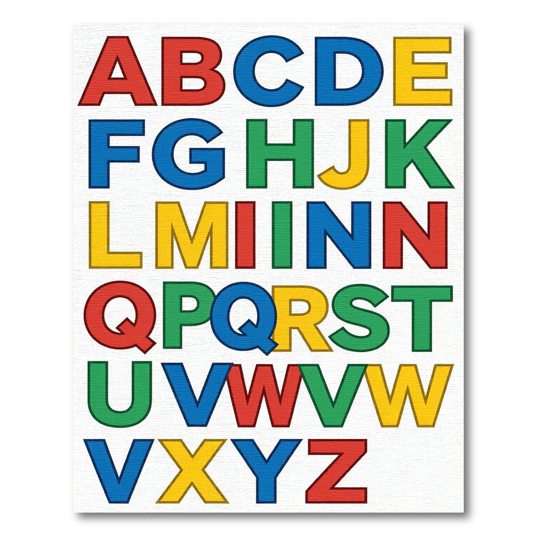 Colorful Alphabet Learning Block Letters Rug