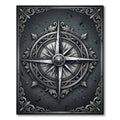 Vintage Silver Nautical Compass Medallion Rug