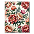 Coral Pink Peony Garden Ensemble Rug