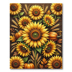 Vibrant Yellow Sunflower Harvest Arrangement Rug