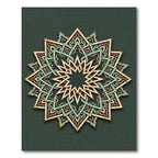 Sage Green Ornate Star Medallion Rug