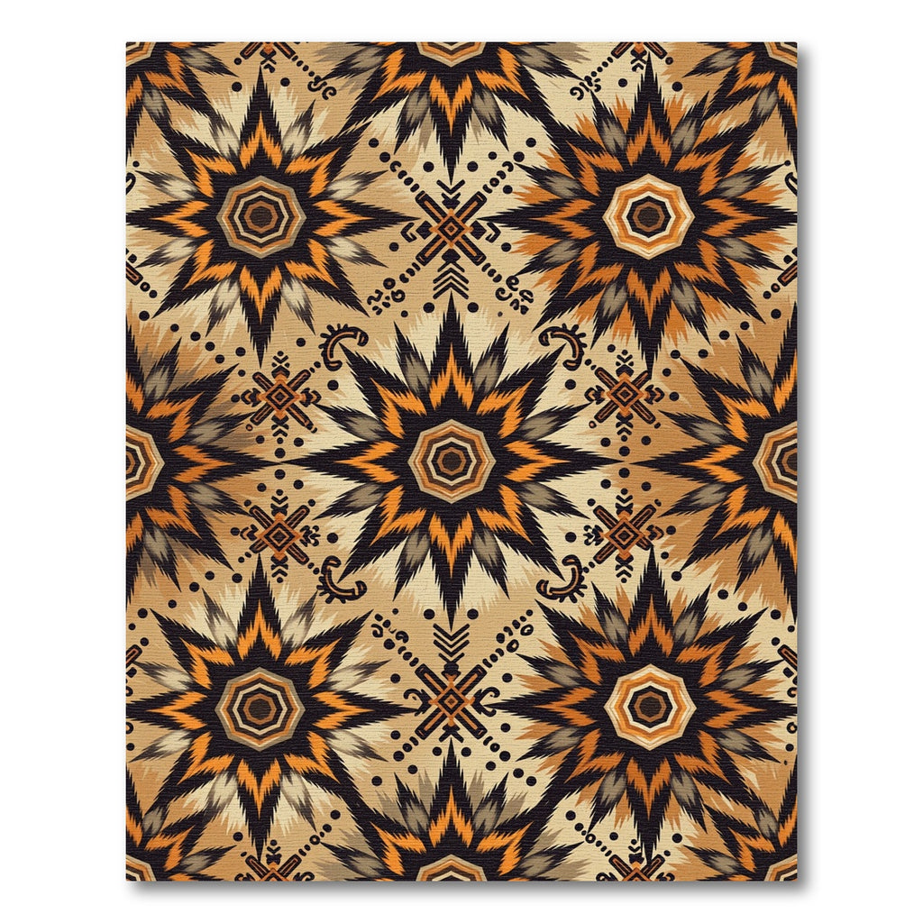 Earth Tones Jagged Star Medallion Rug