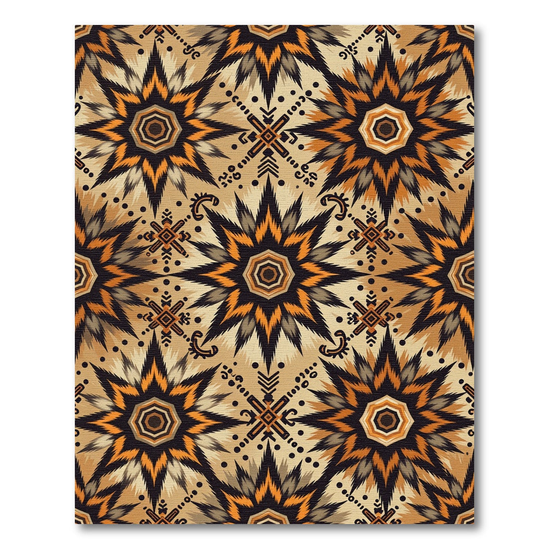 Earth Tones Jagged Star Medallion Rug