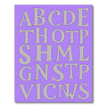 Lavender Gray Alphabet Layout Rug