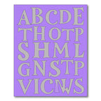 Lavender Gray Alphabet Layout Rug