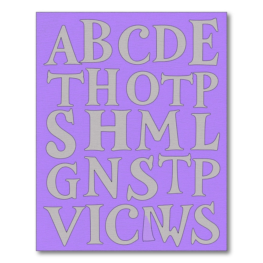 Lavender Gray Alphabet Layout Rug
