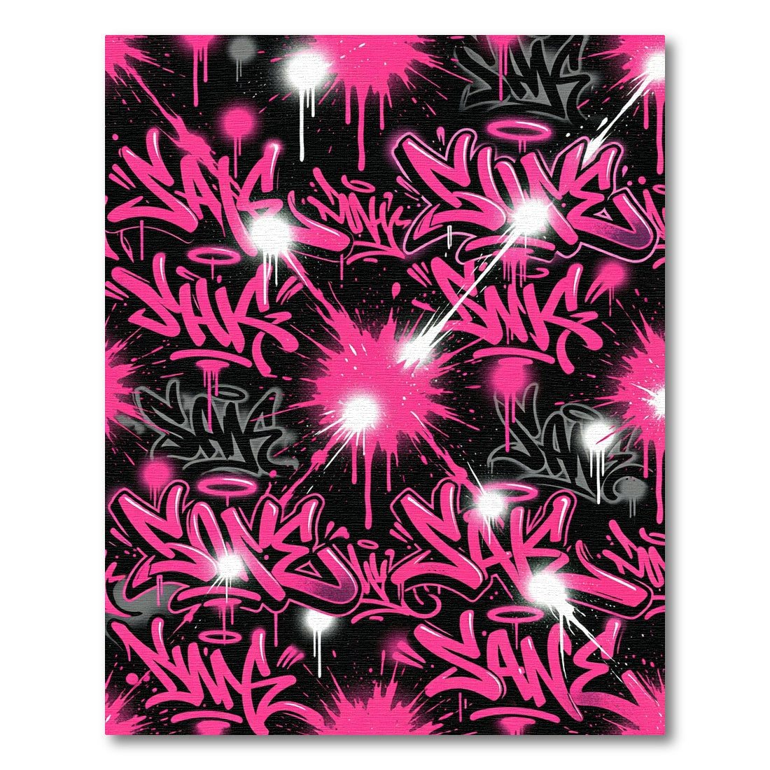 Electric Pink Graffiti Tag Explosion Rug