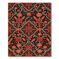 Rich Crimson Floral Vine Medallion Rug