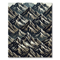 Jagged Peaks Dark Mountain Landscape Rug