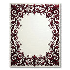 Deep Red Royal Scrollwork Frame Rug
