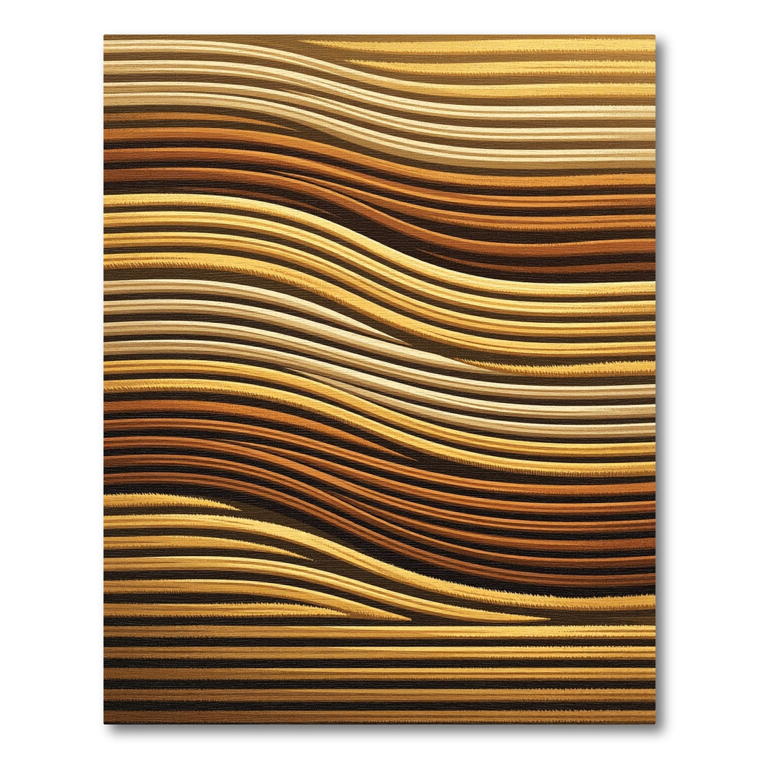 Golden Amber Wavy Stripe Rug