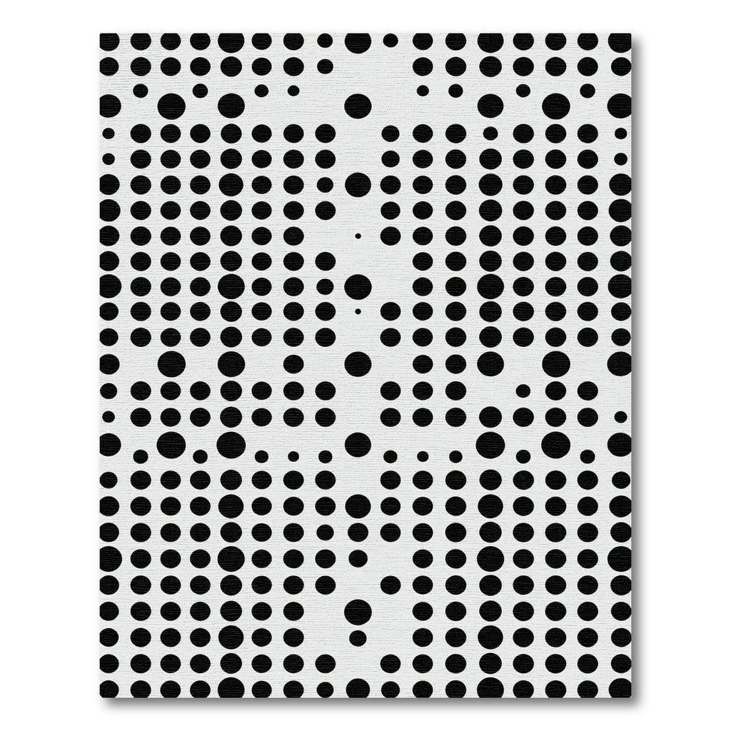 Black White Polka Dot Grid Rug