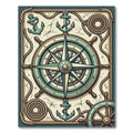 Nautical Compass Anchor Marine Rope Art Rug