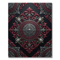 Elegant Crimson Black Baroque Medallion Rug