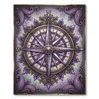 Ornate Lavender Compass Floral Medallion Rug