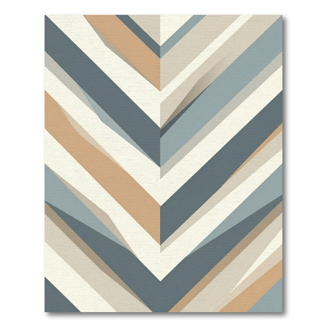 Modern Angular Chevron Geometric Earth Tones Rug