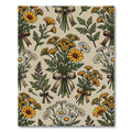 Vintage Golden Daisy and Wildflower Bouquet Rug