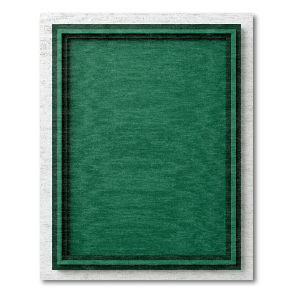 Deep Forest Green Layered Frame Rug
