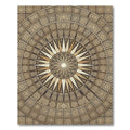 Golden Sunburst Medallion Circular Tile Rug