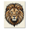 Majestic Golden Lion Head Portrait Rug