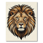 Majestic Golden Lion Head Portrait Rug